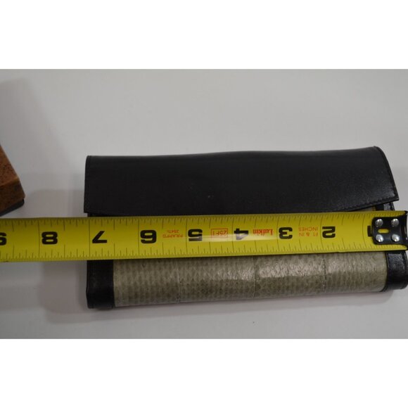 Tilley Leather Snakeskin Long Wallet Vintage Black Grey New w/ Box - Picture 9 of 10
